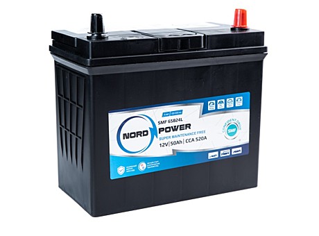 Аккумулятор NORD POWER SMF 65B24L  50 A/h  (пусковой ток 520А)